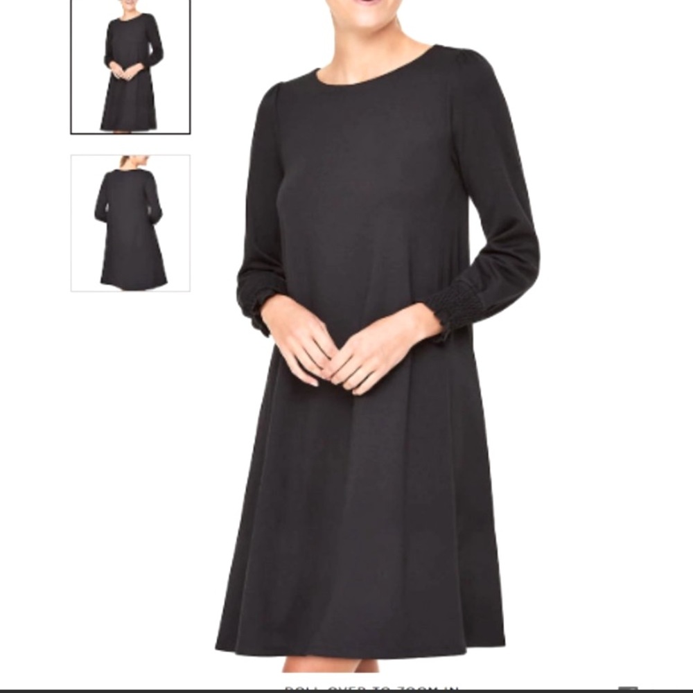 Black Dress with Smocked Wrist